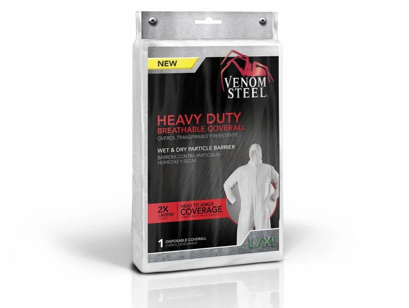 Venom Heavy Duty Breathable Coverall, Large/X-Large White White