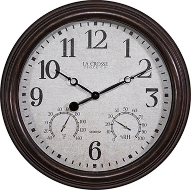 WALL CLOCK 15 IN W/TEMP HUMIDITY
