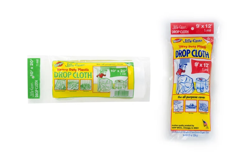 Warp Brothers Jiffy Cover Plastic Drop Cloth 10 Ft x 20 Ft x 1 mil