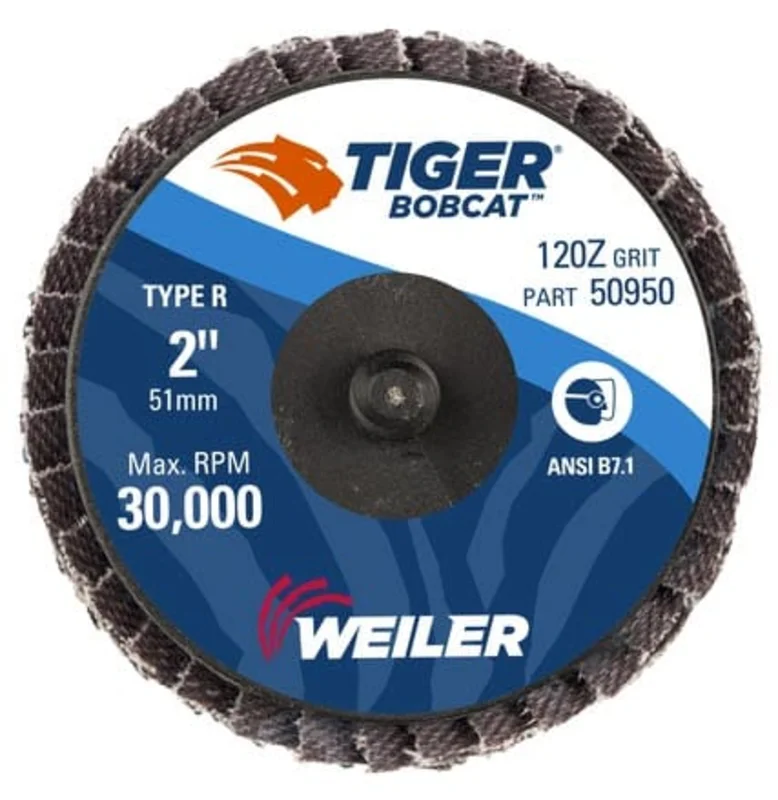 Weiler Tiger Bobcat Mini Flap Disc - 2" Type 29 R Mount 12 Grit 50950