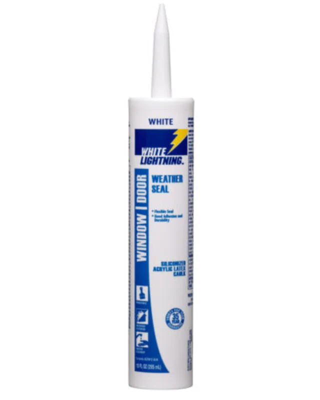 White Lightning Weather Seal Siliconized Acrylic Latex Caulk 10 oz. White White