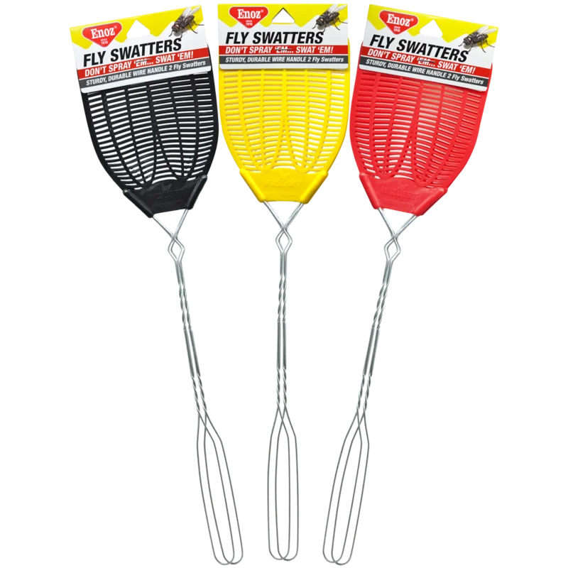 Willert Home Products Enoz Fly Swatter Wire Handled Plastic Assorted Colors