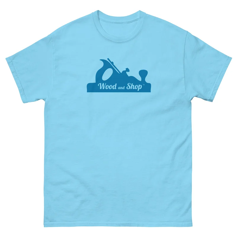 Wood and Shop Logo Woodworking Shirt (Multiple Colors) Black