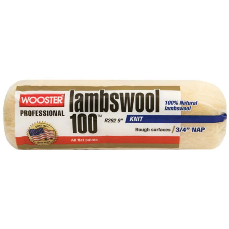 Wooster Brush Lambswool 100 Roller Cover, 1/2-Inch Nap, 9-Inch