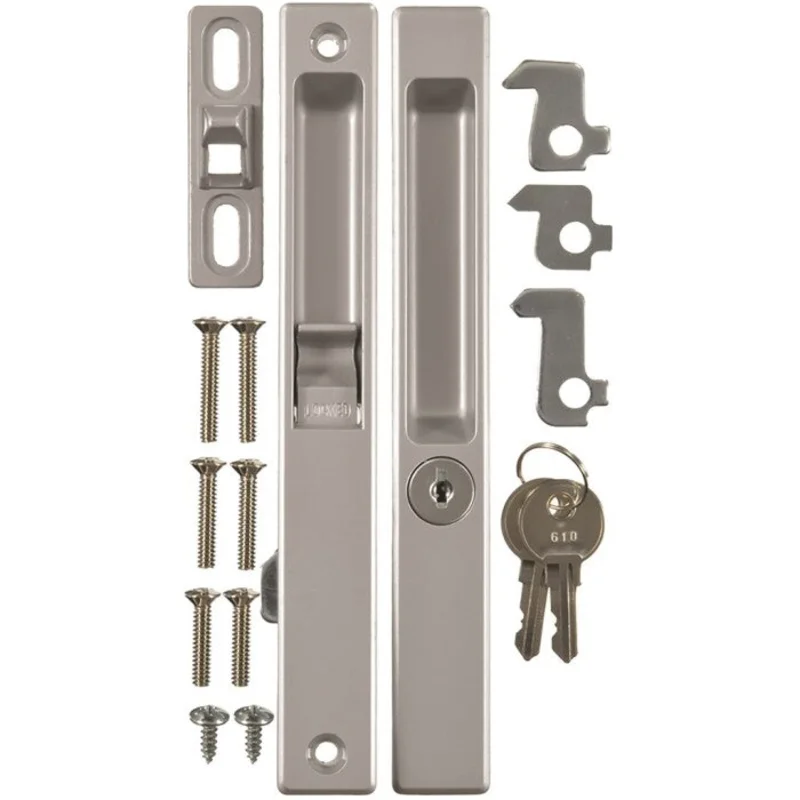 Wright Products Keyed Flush Mounted Patio Door Latch, Aluminum Aluminum