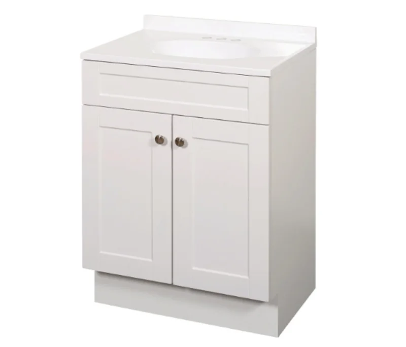 Zenna Home Shaker 2 Door Vanity Combo White |  30 in W, 18 in D, 35 in H | SBC30WW