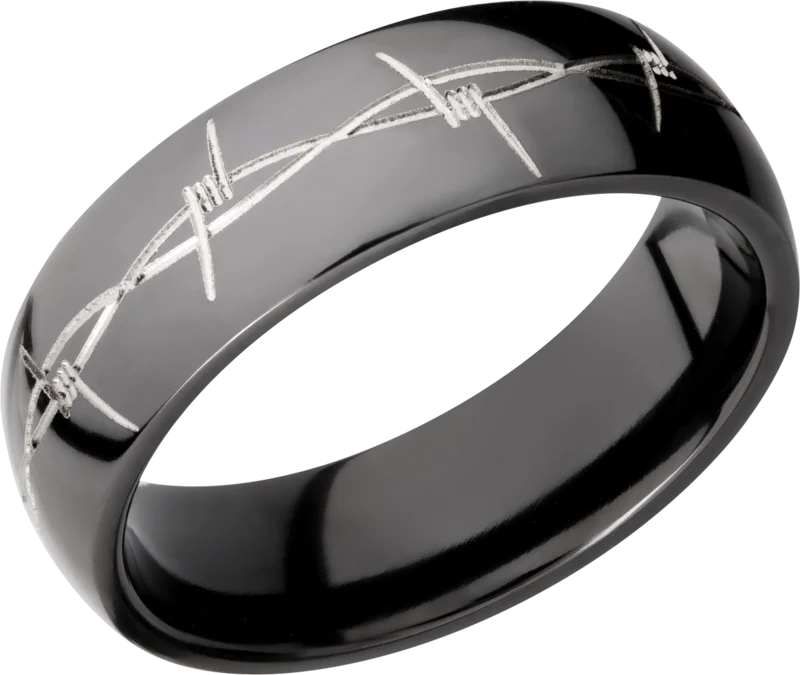 ZIRCONIUM  ANGLE SATIN/POLISH 7MM    SIZE 7.5